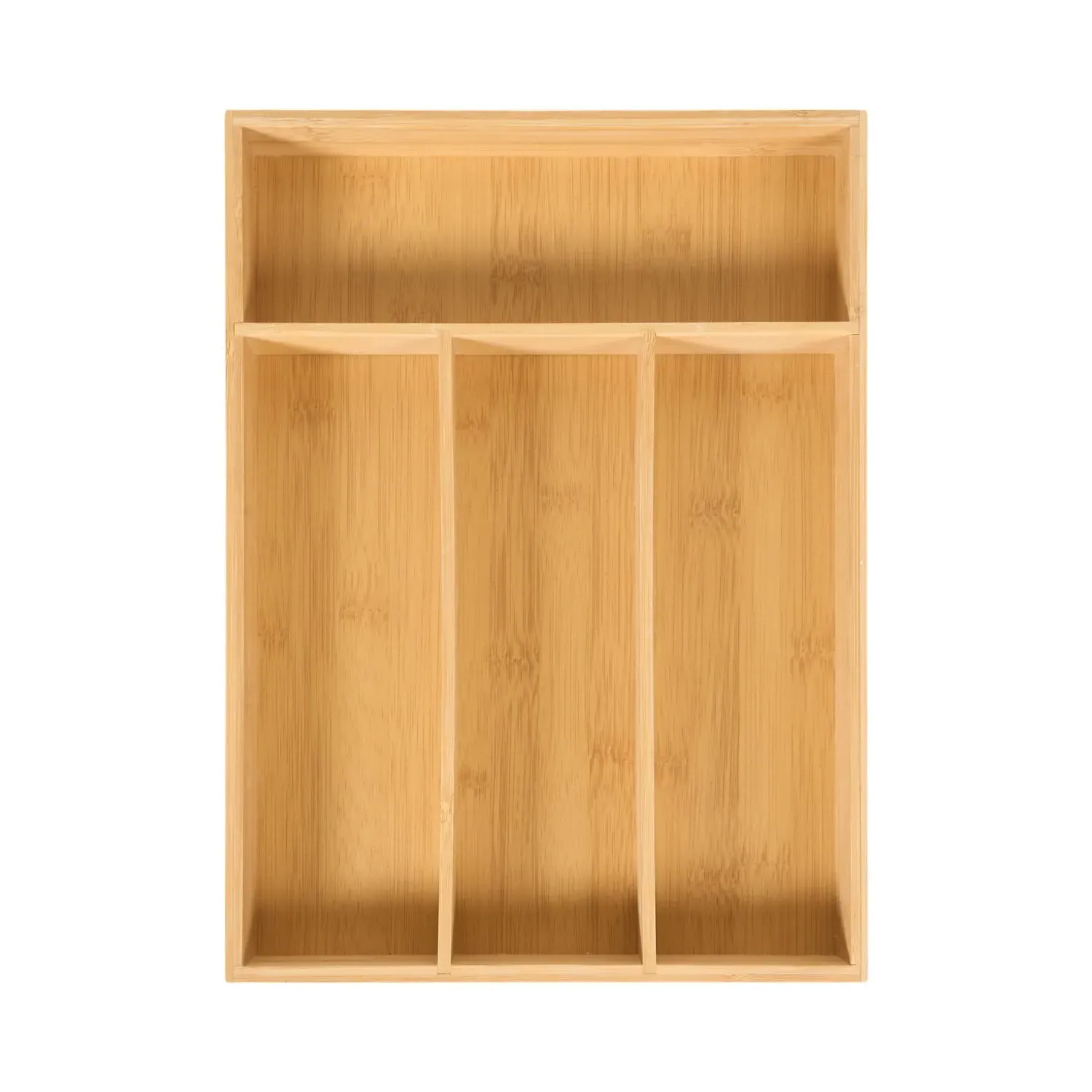 Multi Compartment Cutlery Tray - Natural, Bamboo