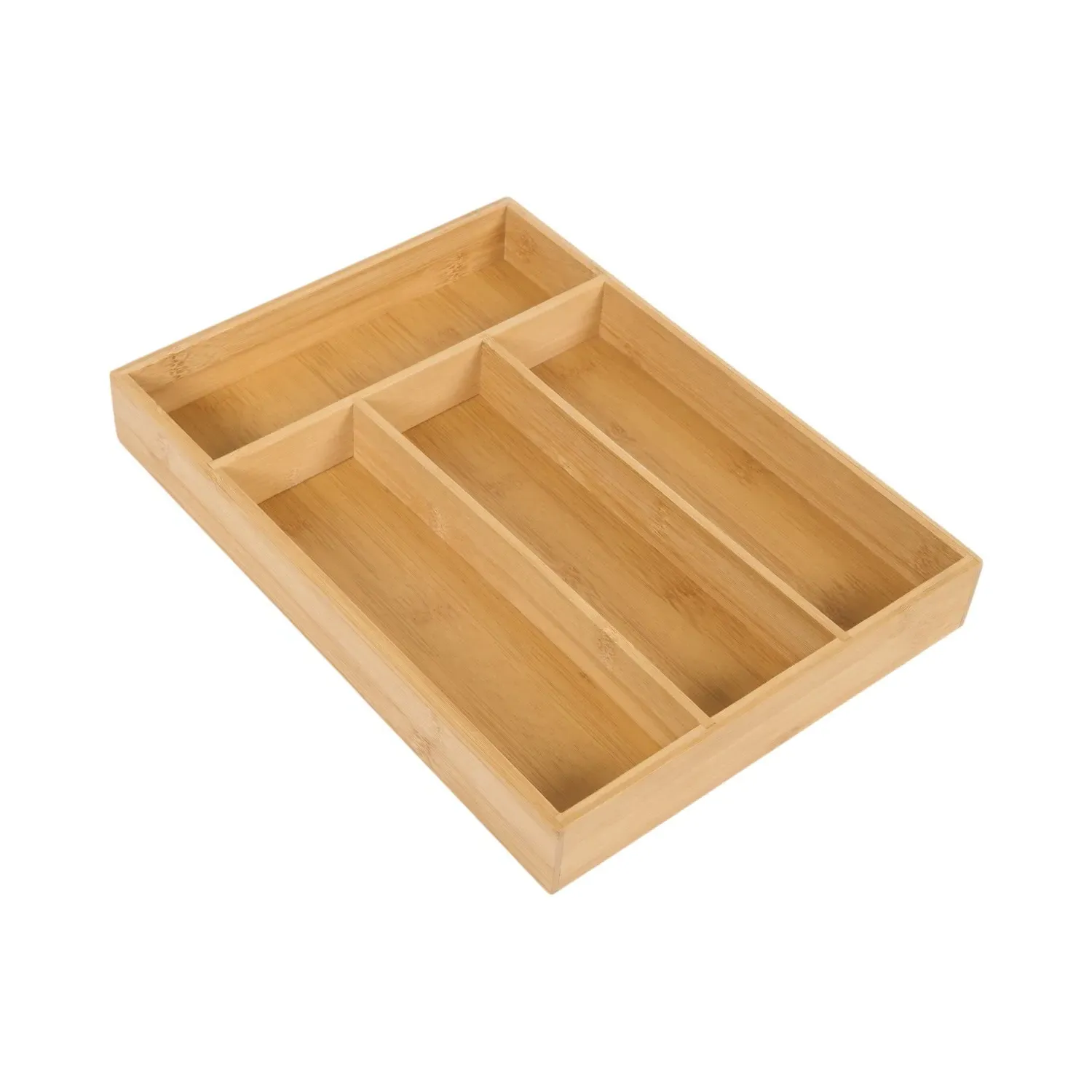 Multi Compartment Cutlery Tray - Natural, Bamboo