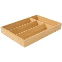 Multi Compartment Cutlery Tray - Natural, Bamboo