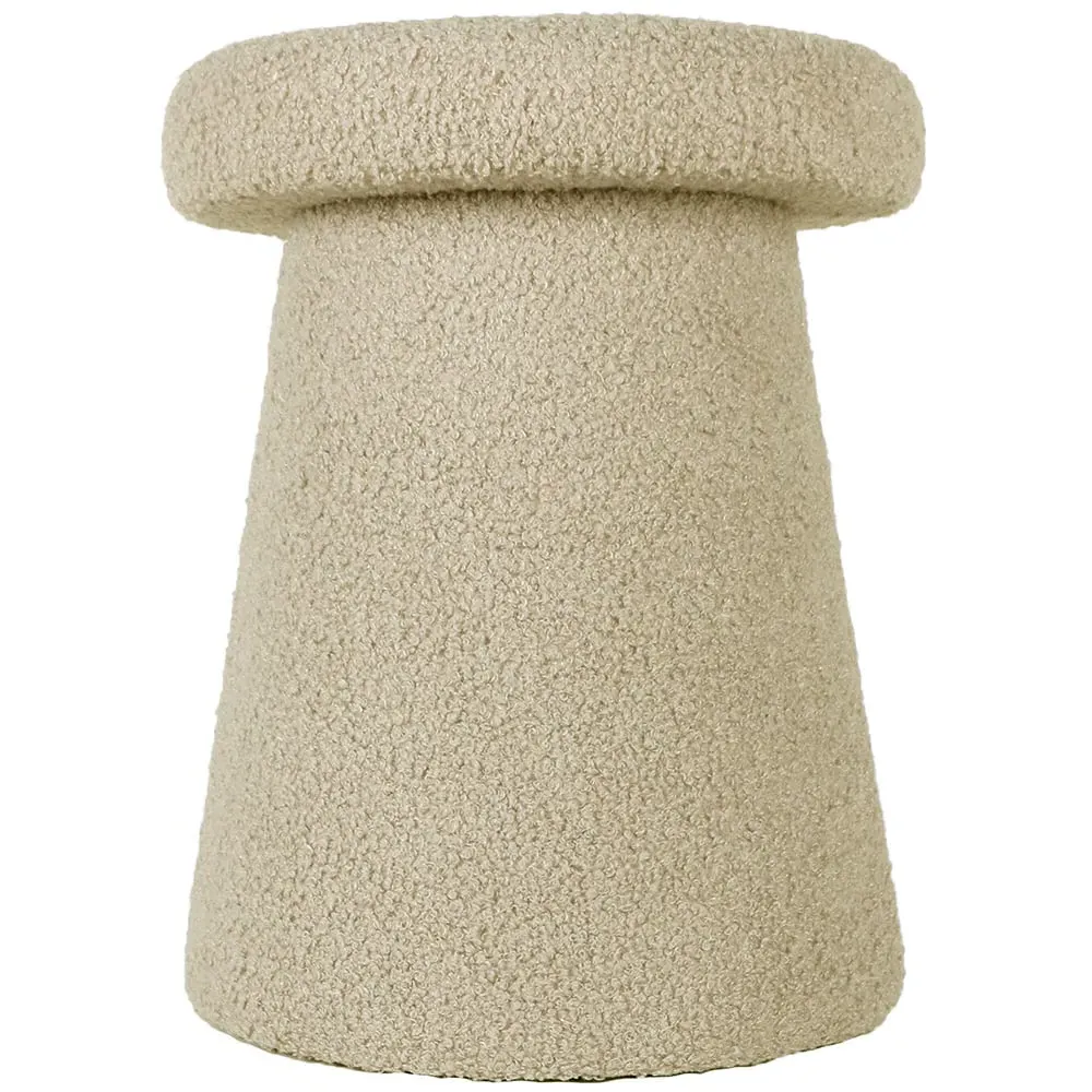 Mushroom Footstool - Taupe, Teddy