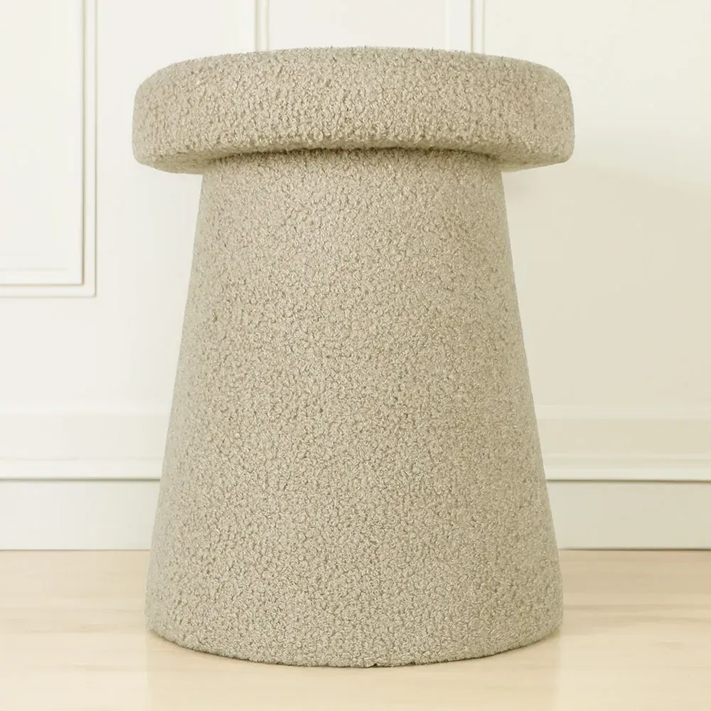 Mushroom Footstool - Taupe, Teddy image