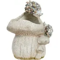 Mushroom & Hedgehog Planter - Natural