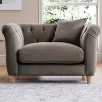 Mushroom Velvet Armchair - Grey