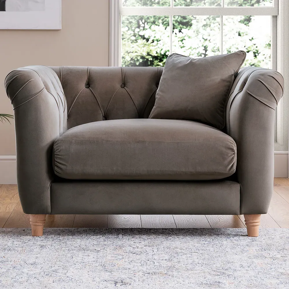 Mushroom Velvet Armchair - Grey image