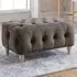 Mushroom Velvet Footstool - Grey