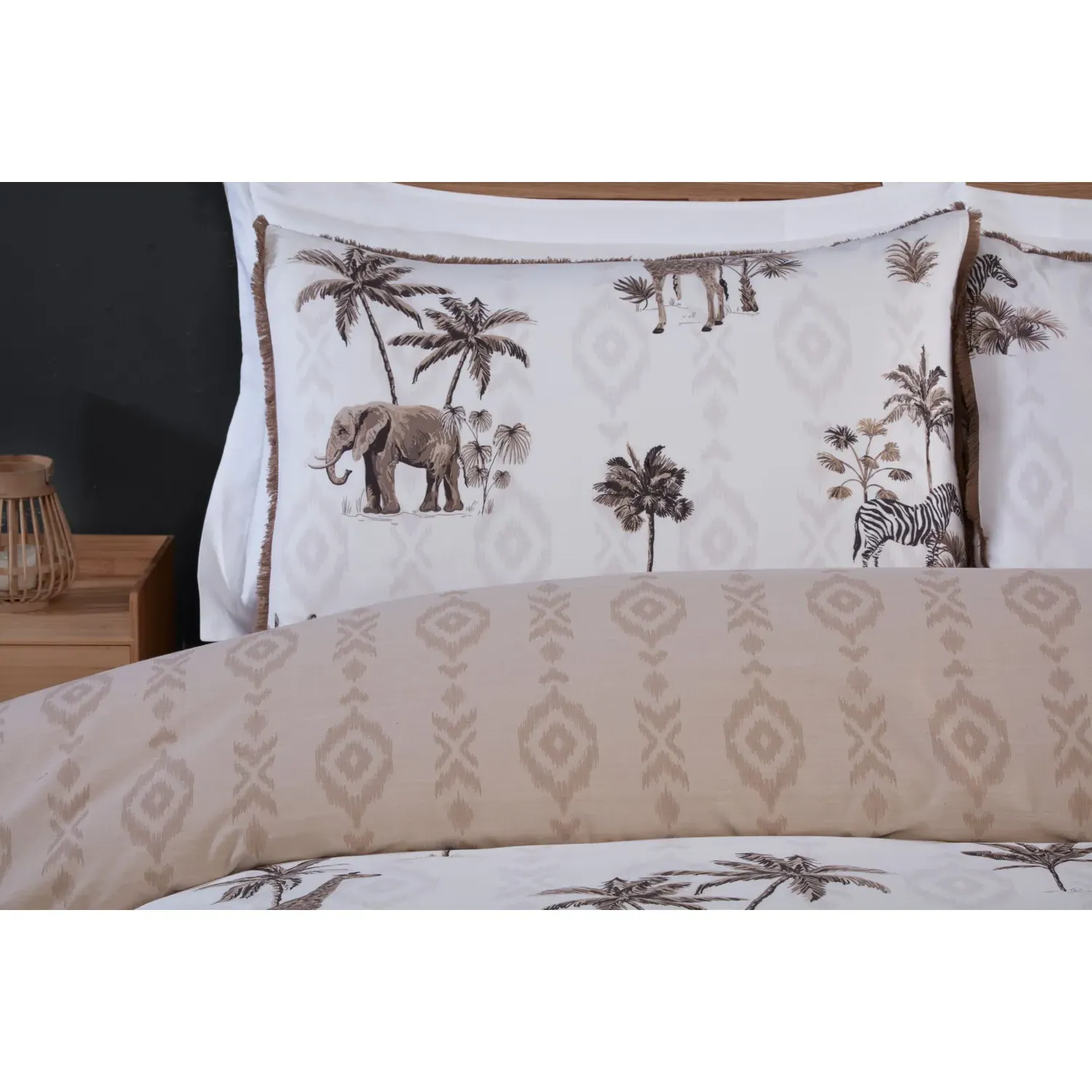 Nahara King Duvet Cover and Pillowcase Set - Natural