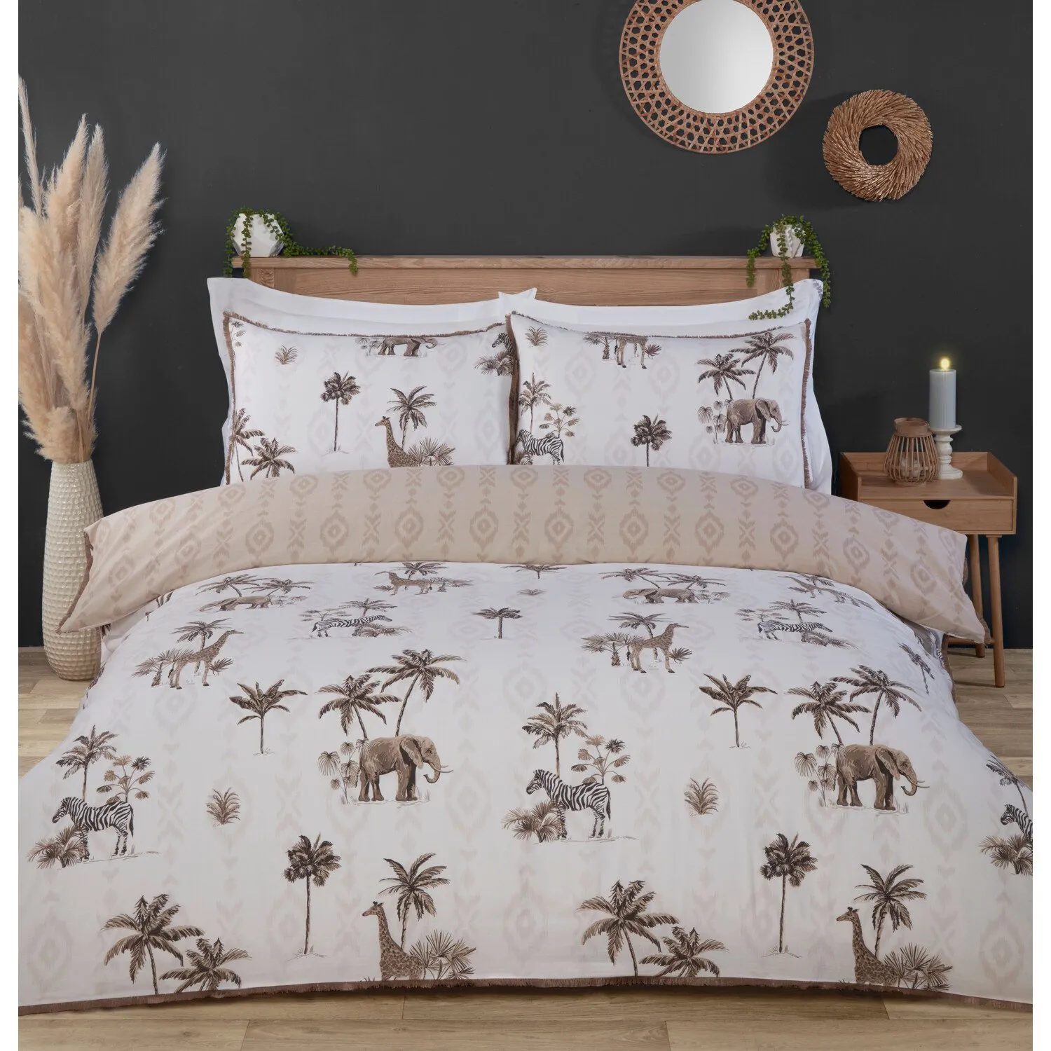 Nahara Single Duvet Cover and Pillowcase Set - Natural