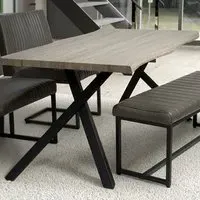 Narvik 4-Seater Curved Dining Table - Brown, Pine