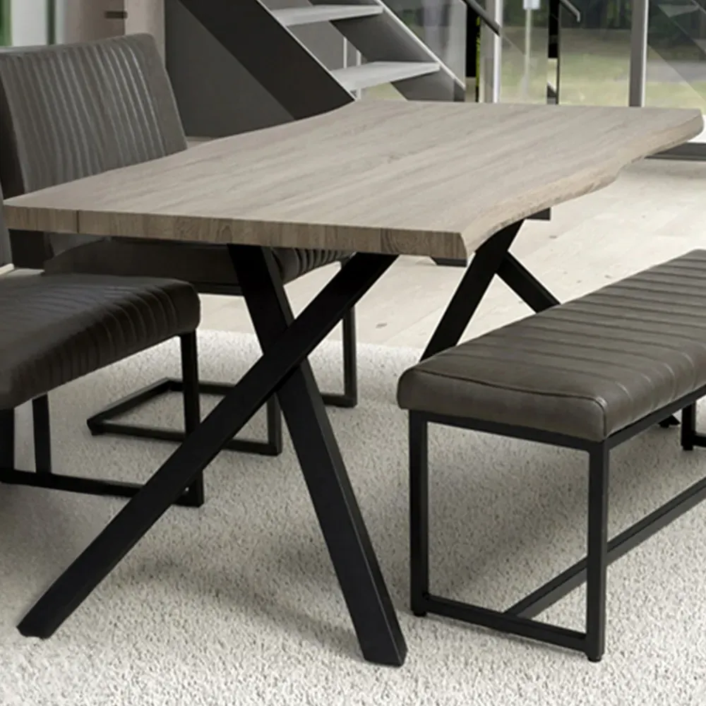 Narvik 4-Seater Curved Dining Table - Brown, Pine image