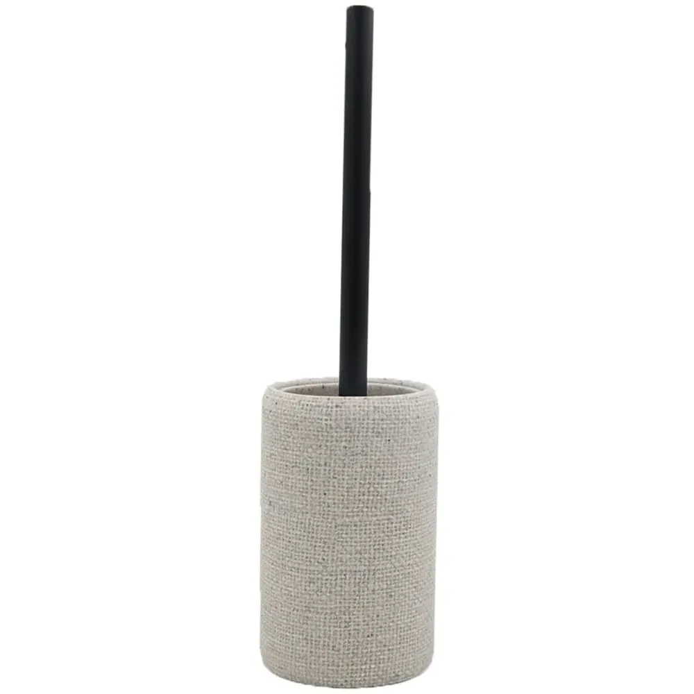 Natural Weaved Toilet Brush Holder - Burlap Effect