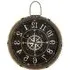 Nautical Compass Round Wall Clock - Brown