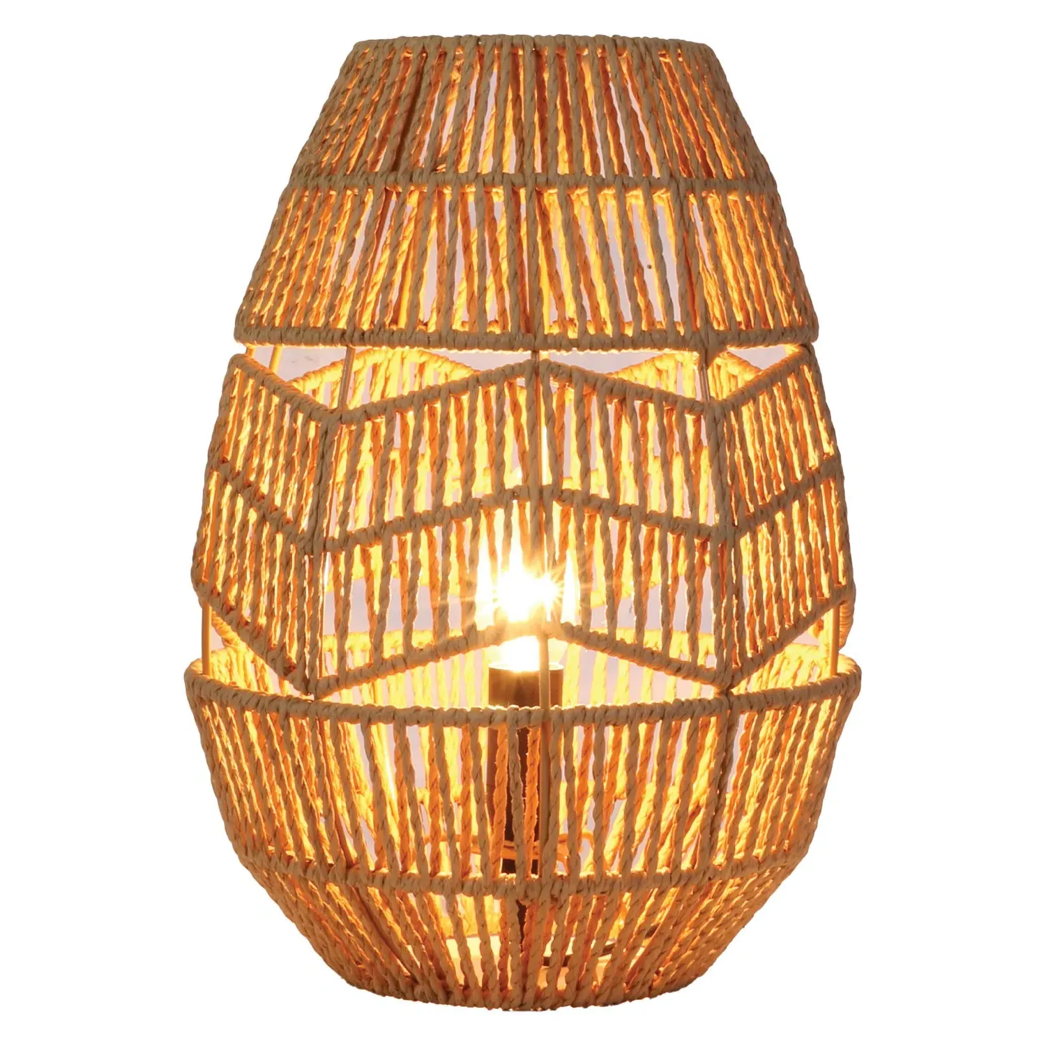 Navarre Rattan Effect Table Lamp - Brown