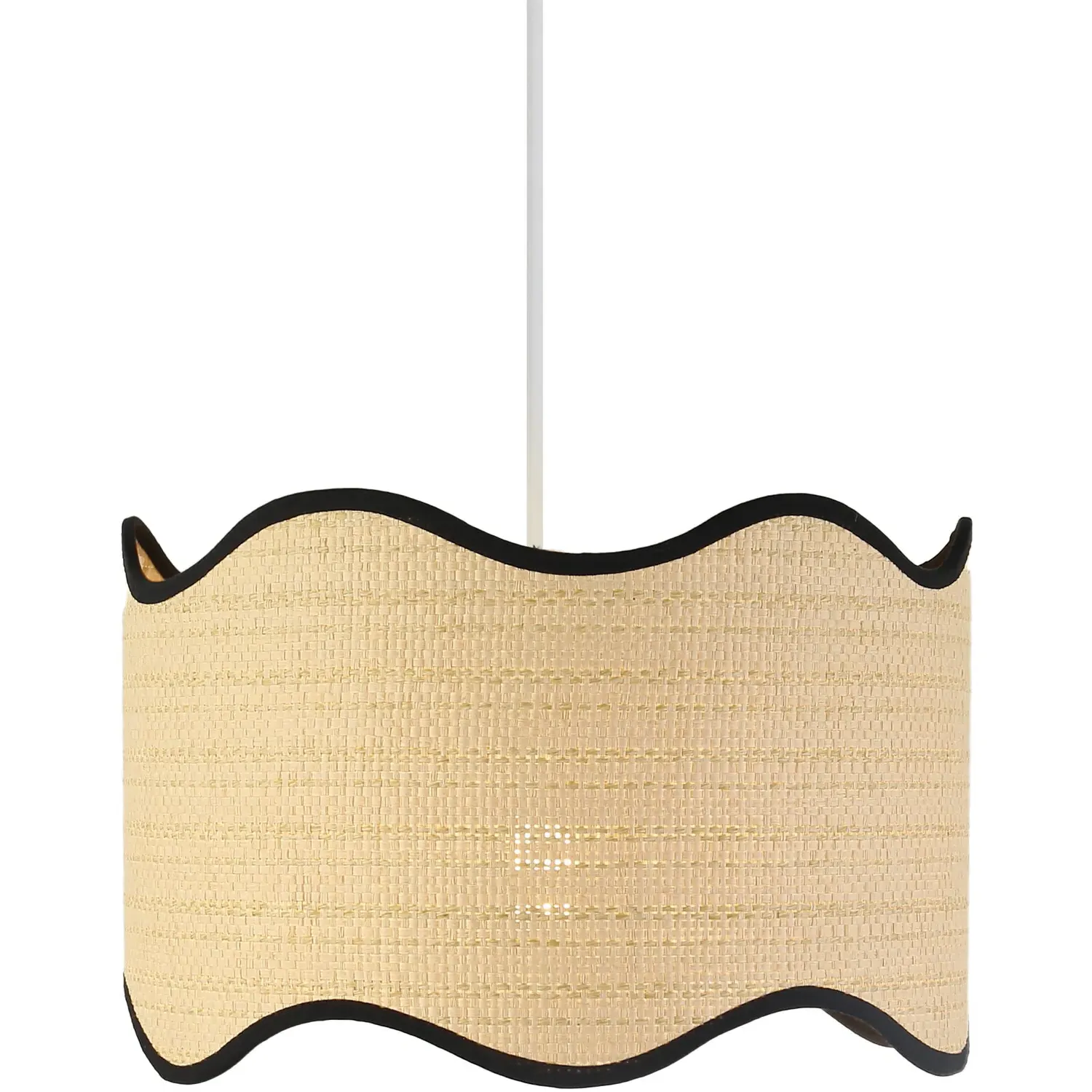 Naya Wave Ceiling Light Shade - Natural, Rattan Effect