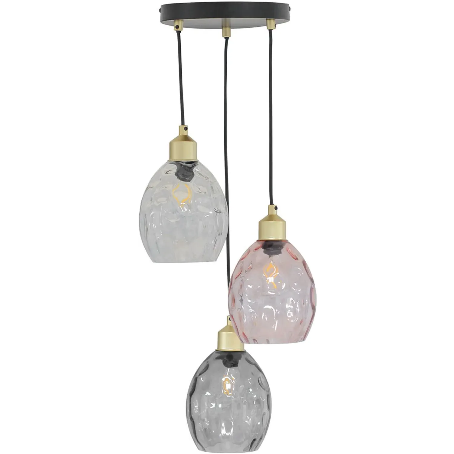 Neave 3 Light Droplet Ceiling Fitting - Glass