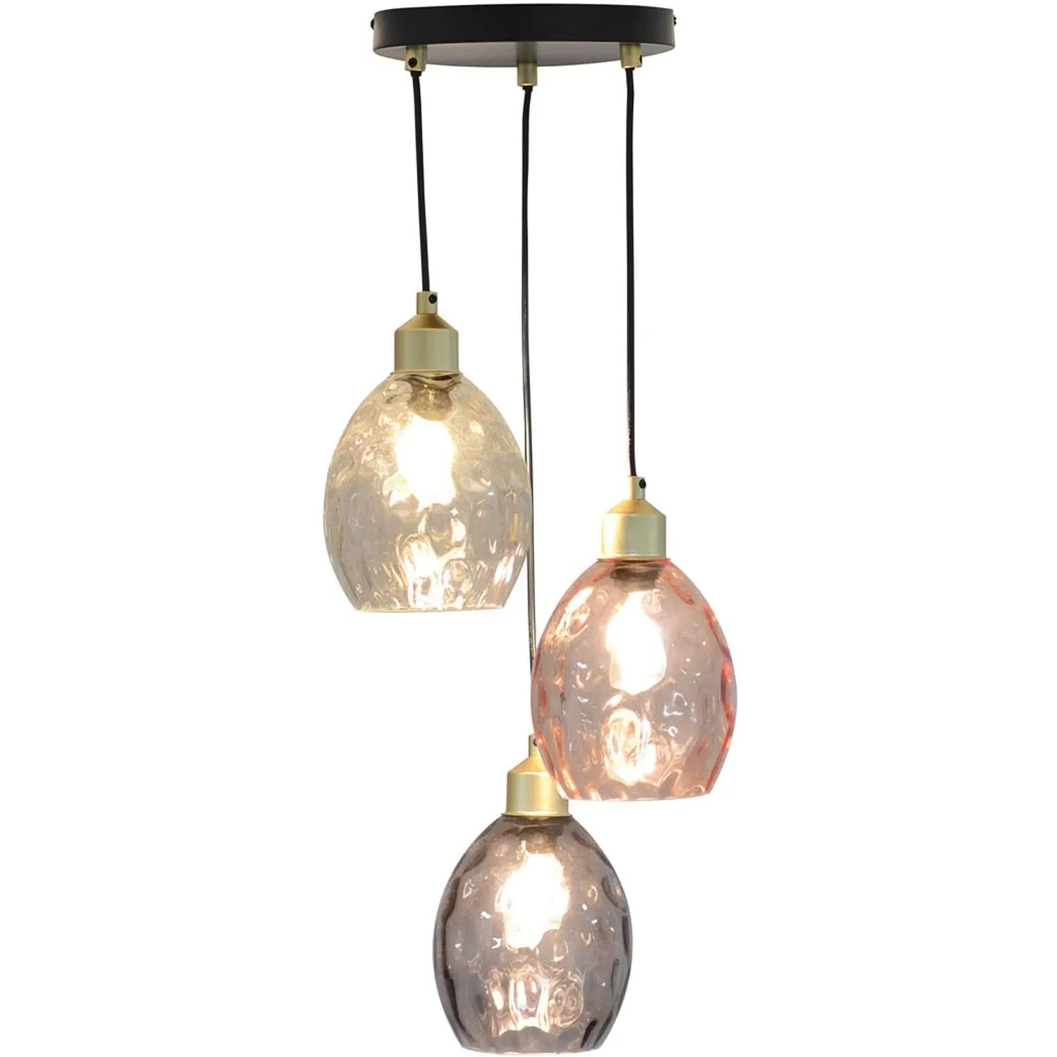 Neave 3 Light Droplet Ceiling Fitting - Glass image