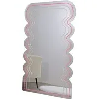 Neon Wave LED Mirror - Pink, White