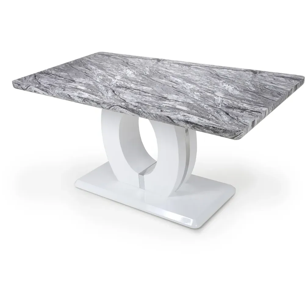 Neptune 4 Seater Dining Table - Multi, Marble Effect