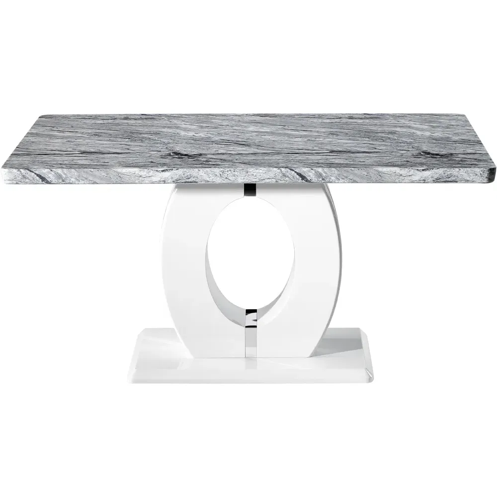 Neptune 4 Seater Dining Table - Multi, Marble Effect