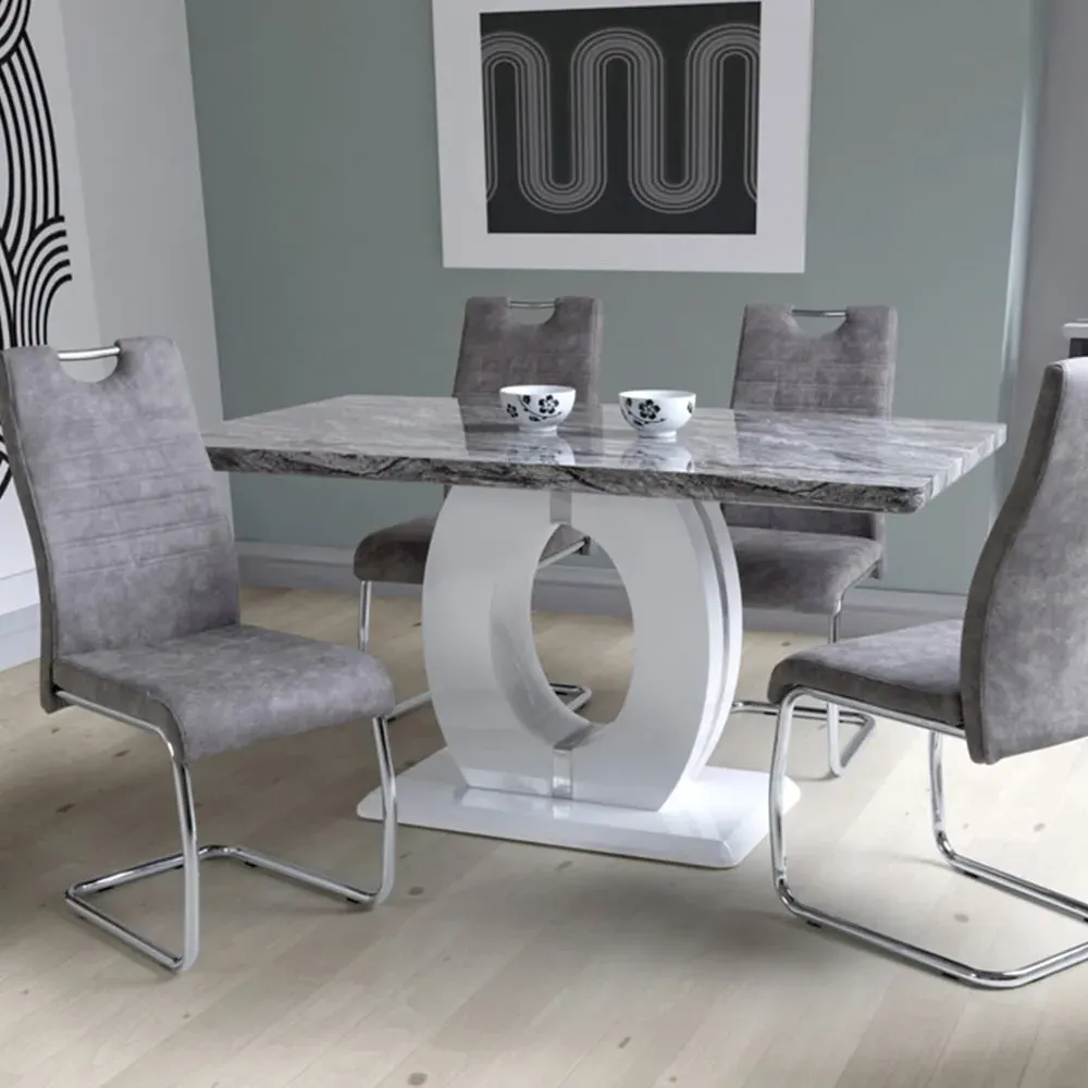 Neptune 4 Seater Dining Table - Multi, Marble Effect image