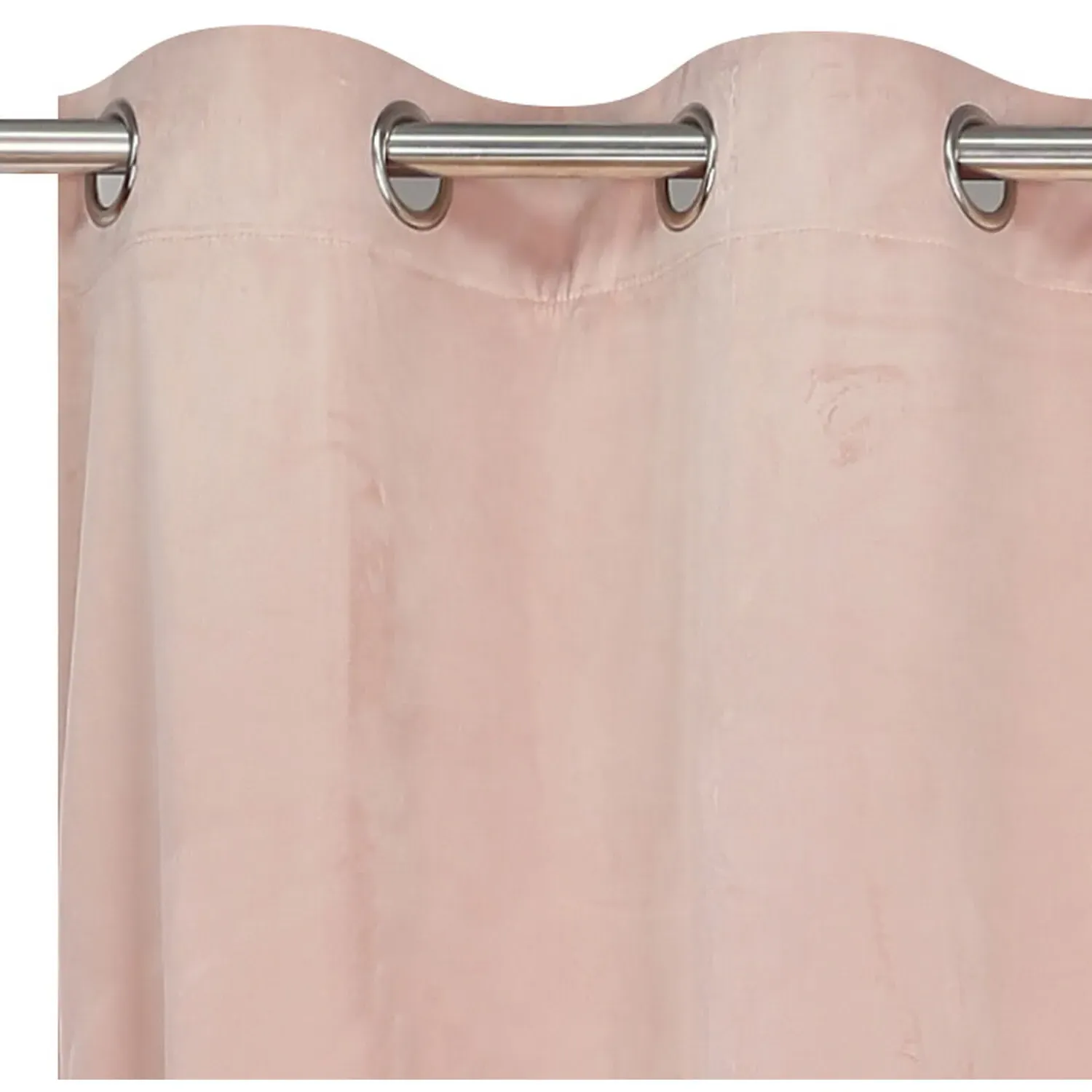 Neptune Velvet Panel Curtain - Blush