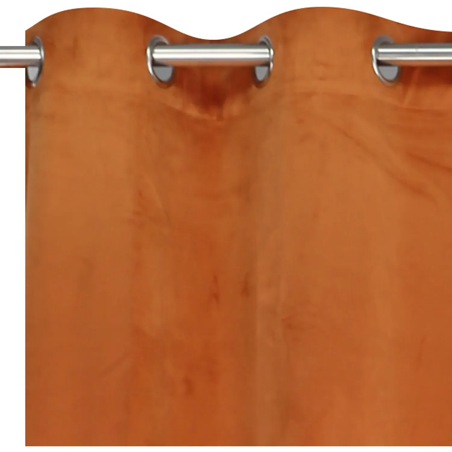 Neptune Velvet Panel Curtain - Rust