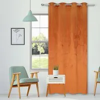 Neptune Velvet Panel Curtain - Rust