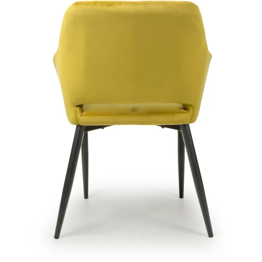 Nero Set of 2 Dining Chairs - Lime Gold, Velvet