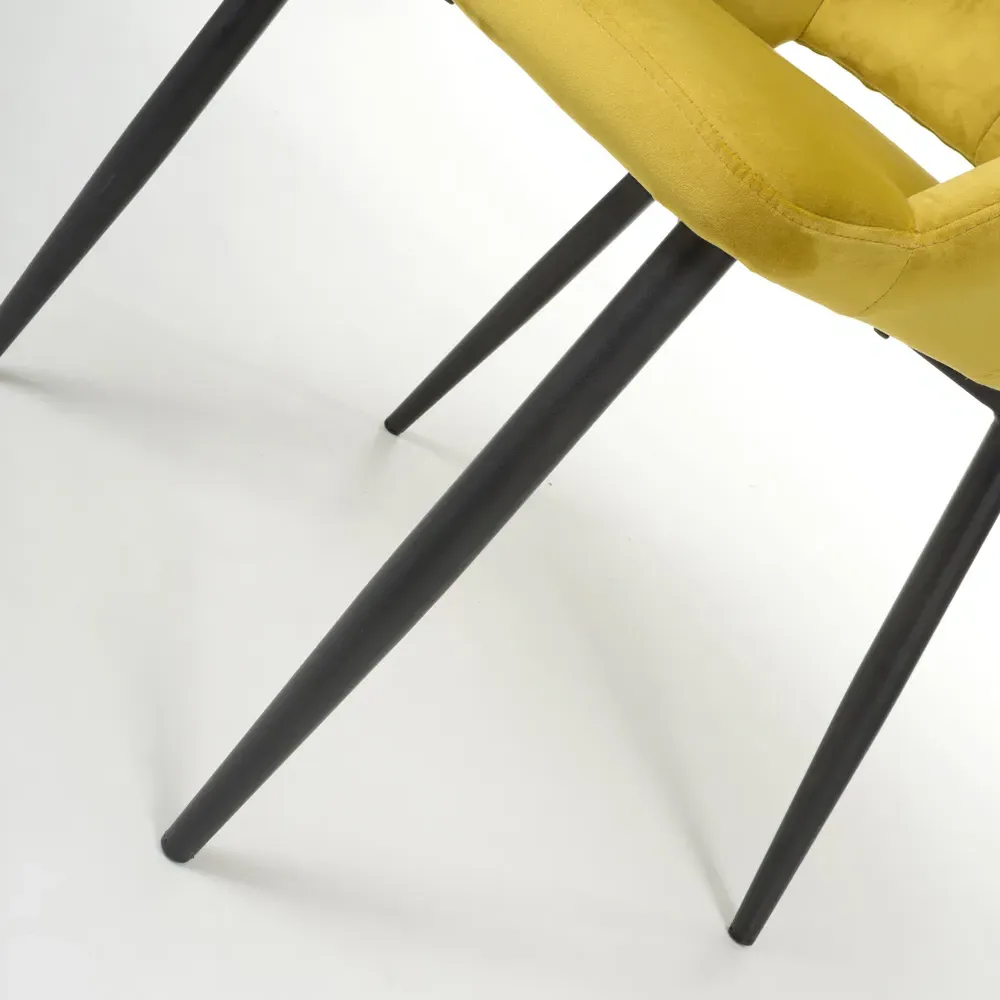 Nero Set of 2 Dining Chairs - Lime Gold, Velvet