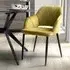 Nero Set of 2 Dining Chairs - Lime Gold, Velvet