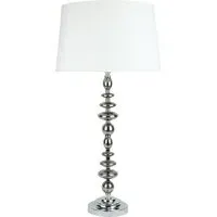 Nessa Table Lamp with White Shade - Chrome