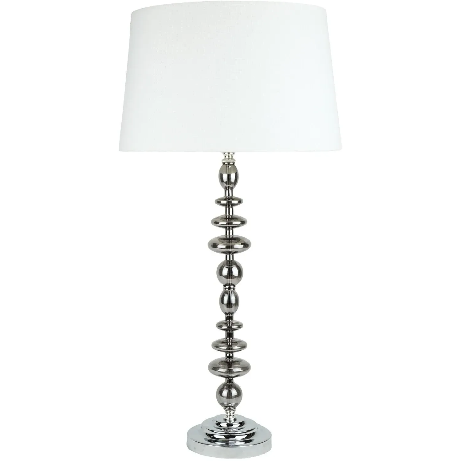 Nessa Table Lamp with White Shade - Chrome