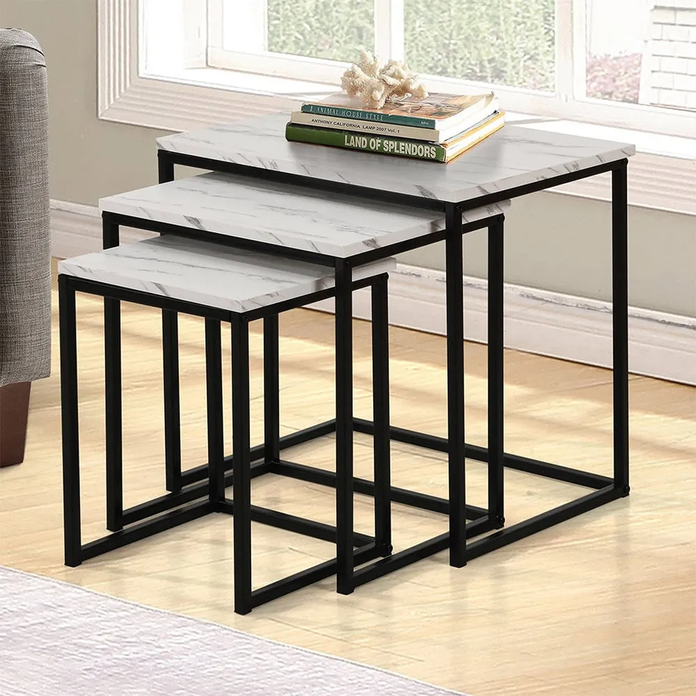 Nest of Tables Set of 3 - Black, Steel