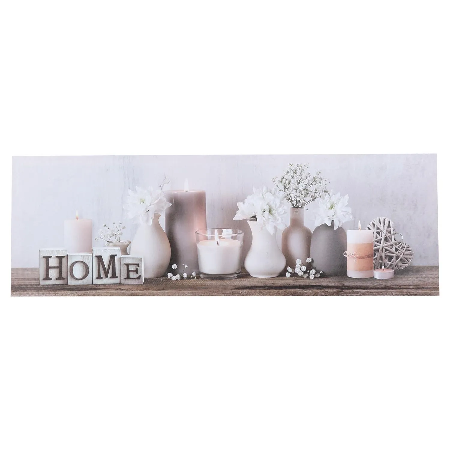 Neutral Home LED Canvas 30 x 90cm - Brown, Cream