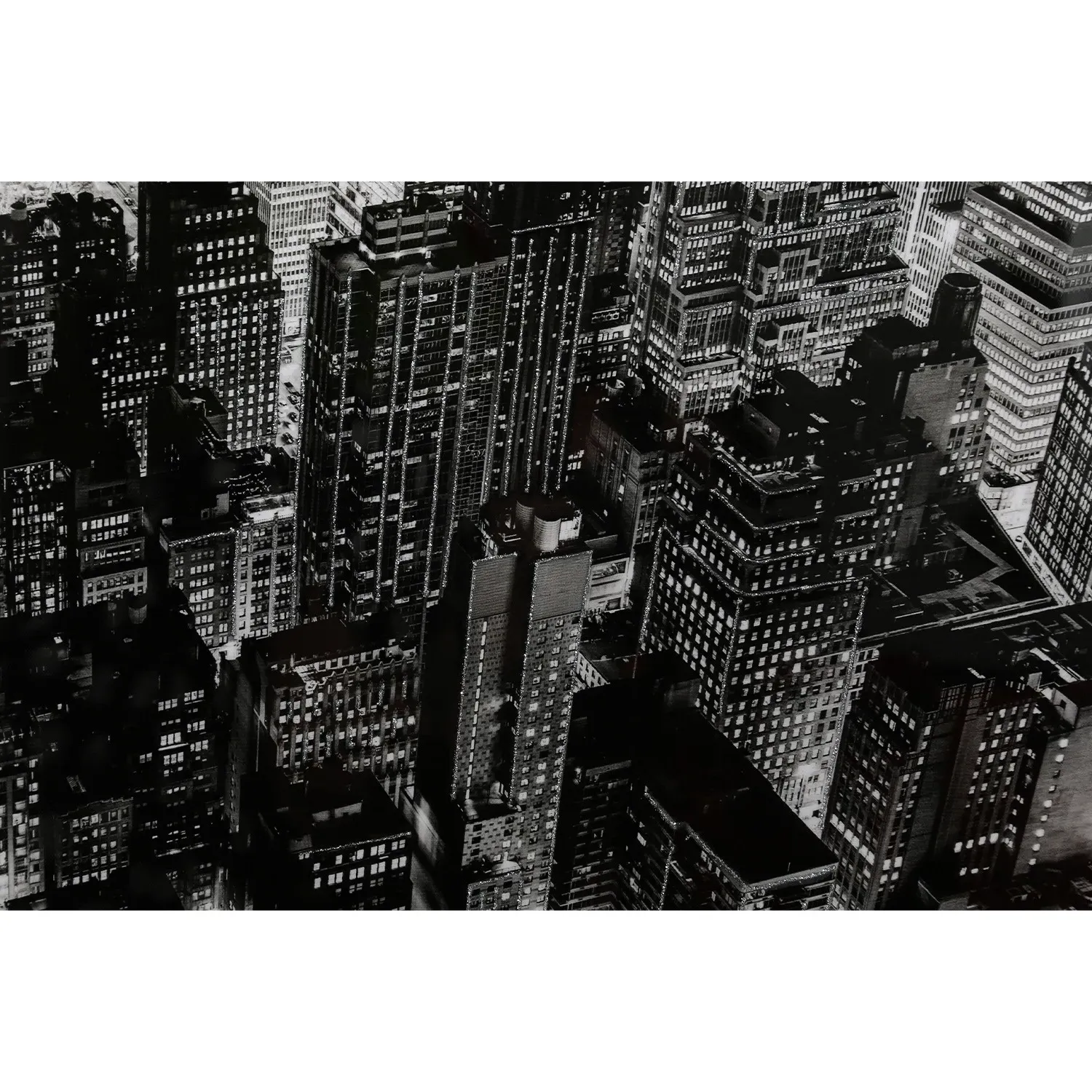 New York Skyline Framed Wall Art 60x80cm - Black
