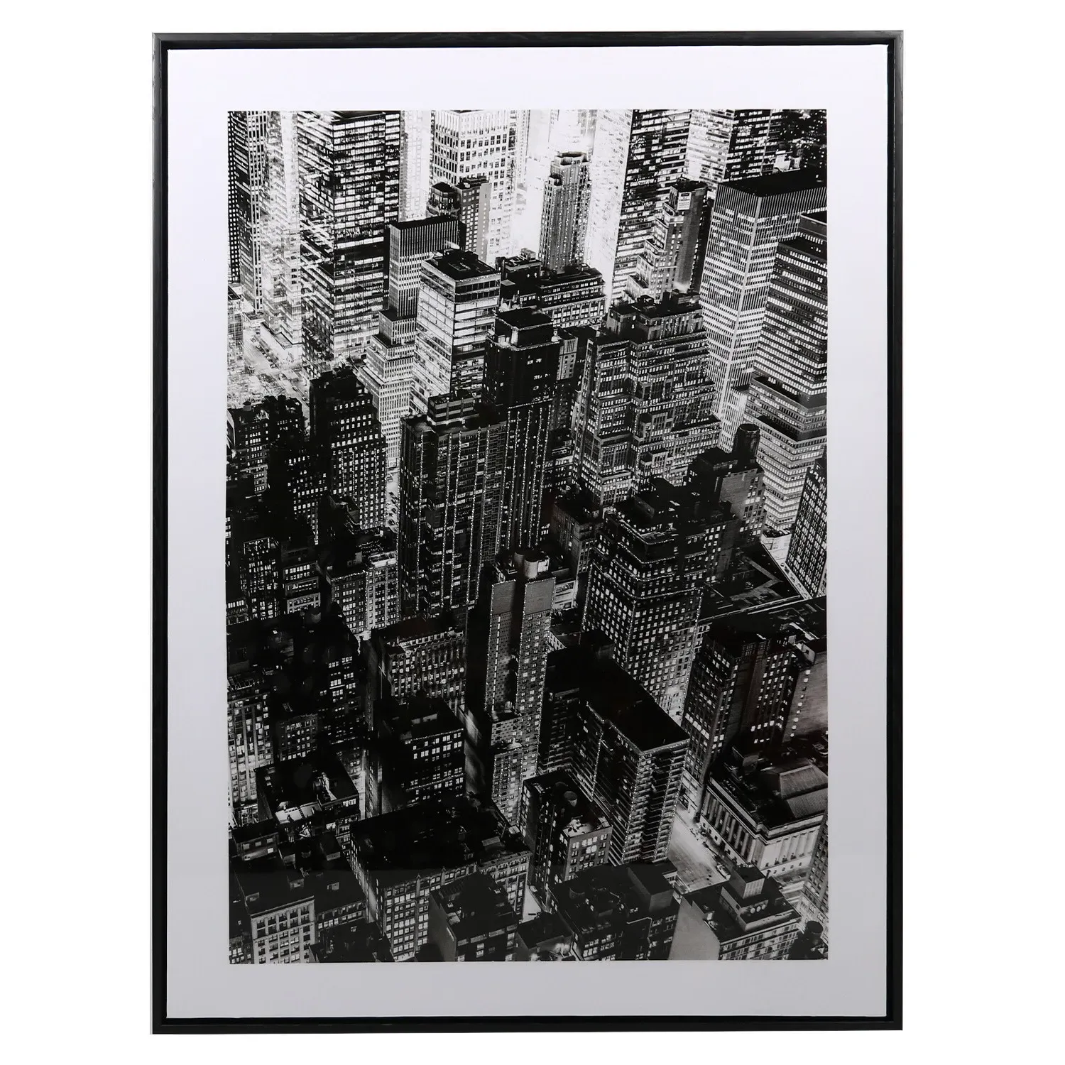 New York Skyline Framed Wall Art 60x80cm - Black