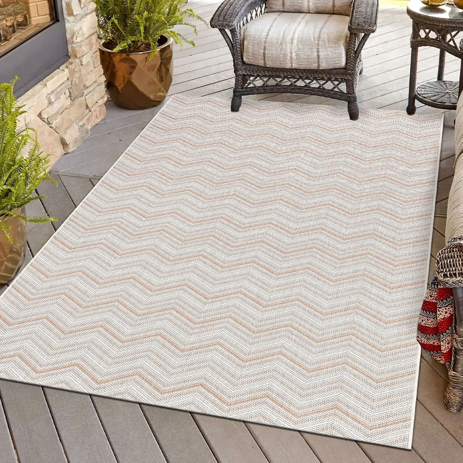New York Zig Zag Rug 120cm - Natural