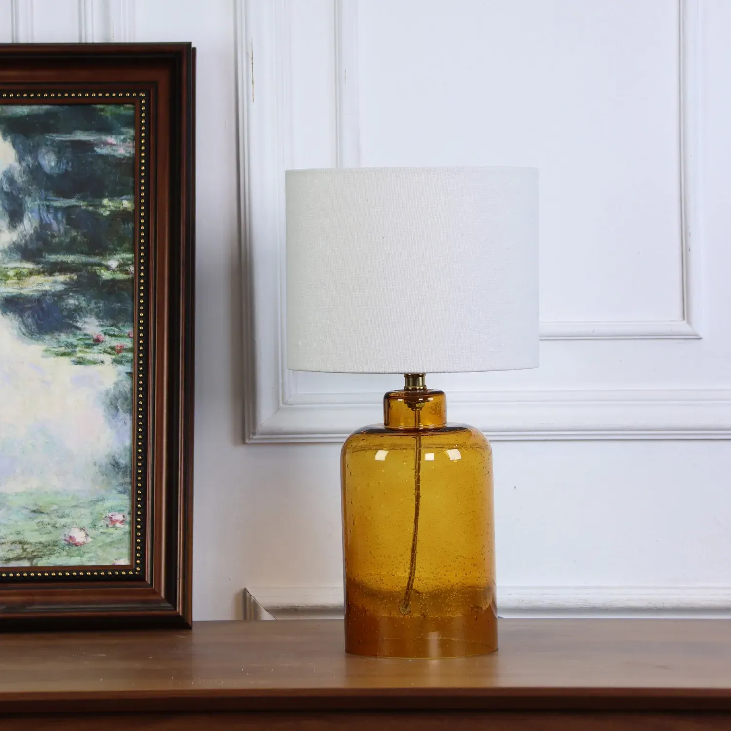 Noa Table Lamp - White, Brown