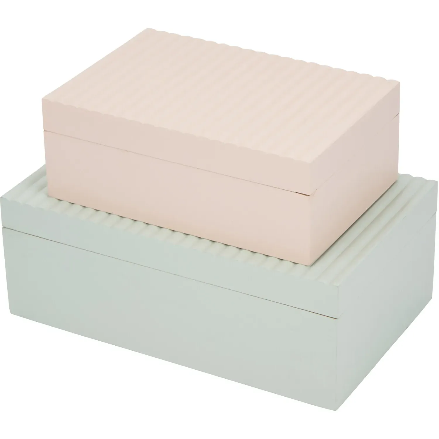 Nora Set of 2 Storage Boxes with Hinged Lids - Wood image