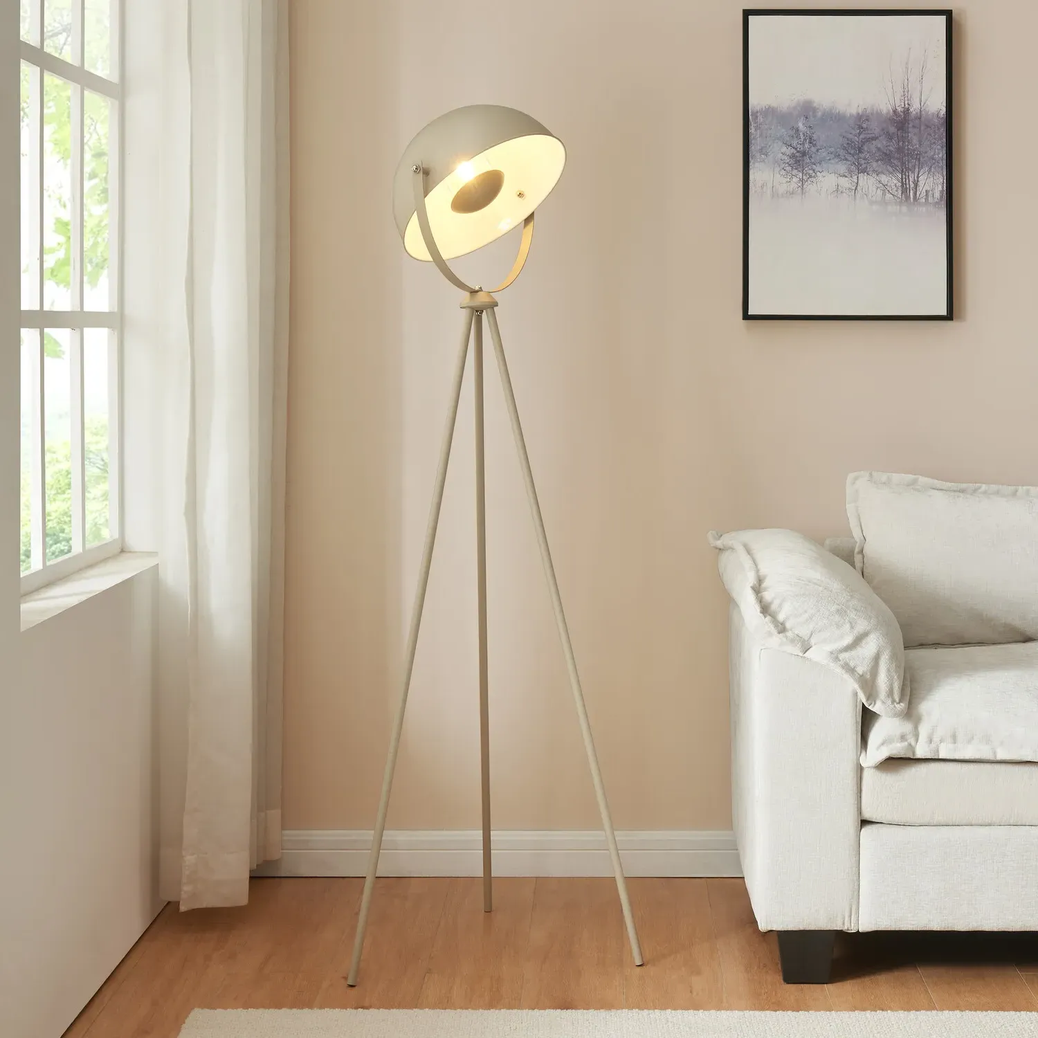Nora Tripod Floor Lamp - Cream
