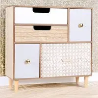 Nordic 5 Drawer Storage Cabinet - Brown