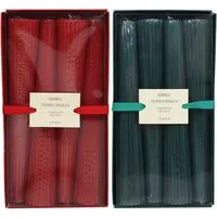 Nordic Ribbed Taper Candles Pack of 4