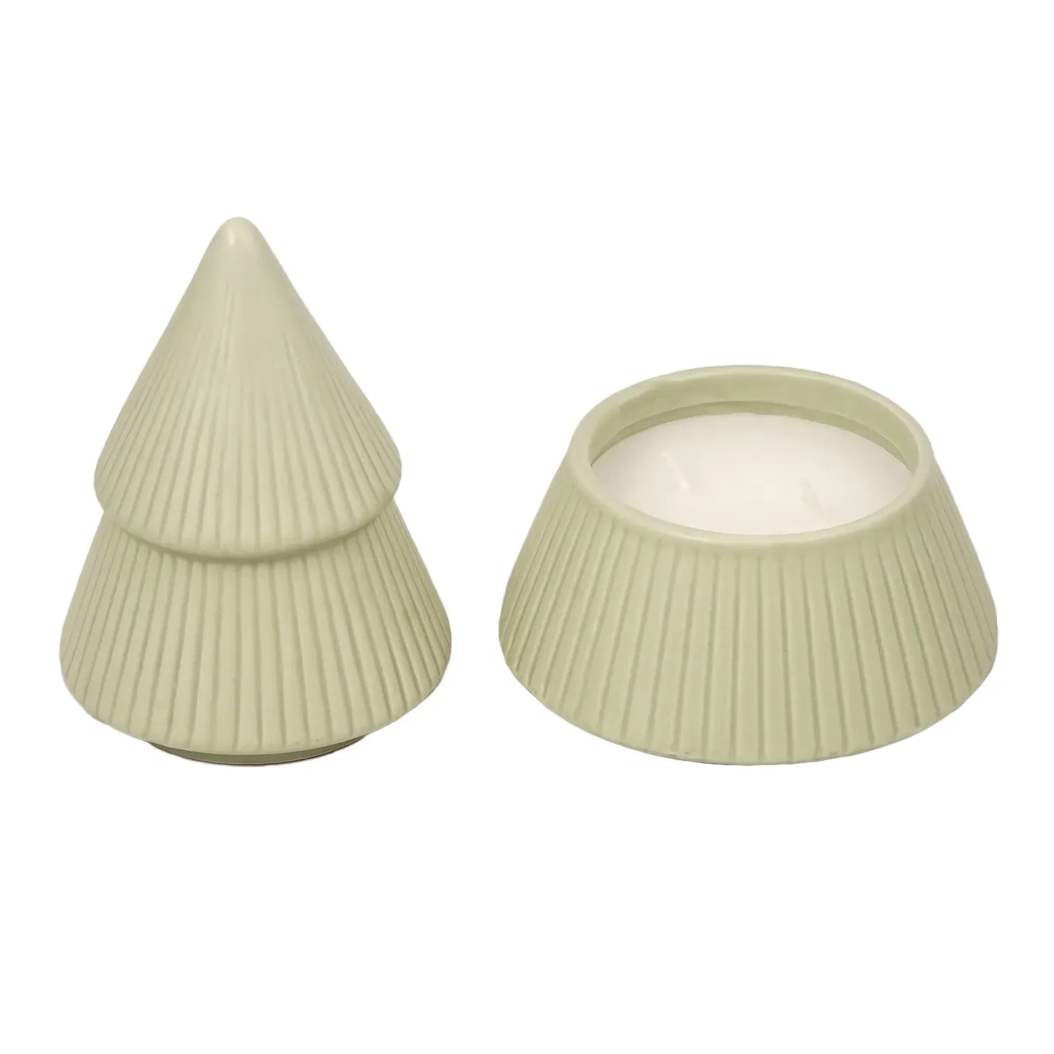 Nordic Tree Christmas Tree Candle - White