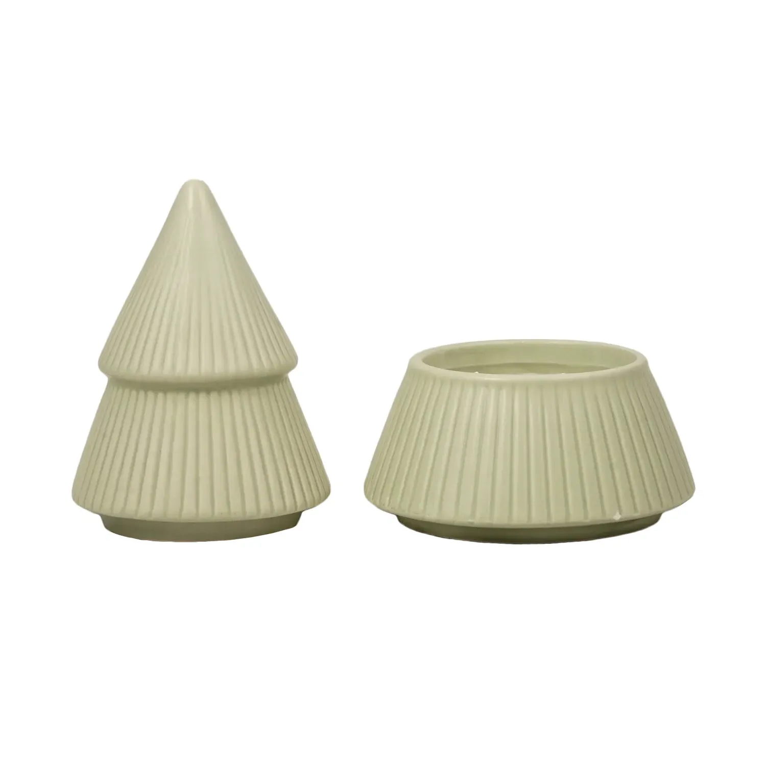 Nordic Tree Christmas Tree Candle - White