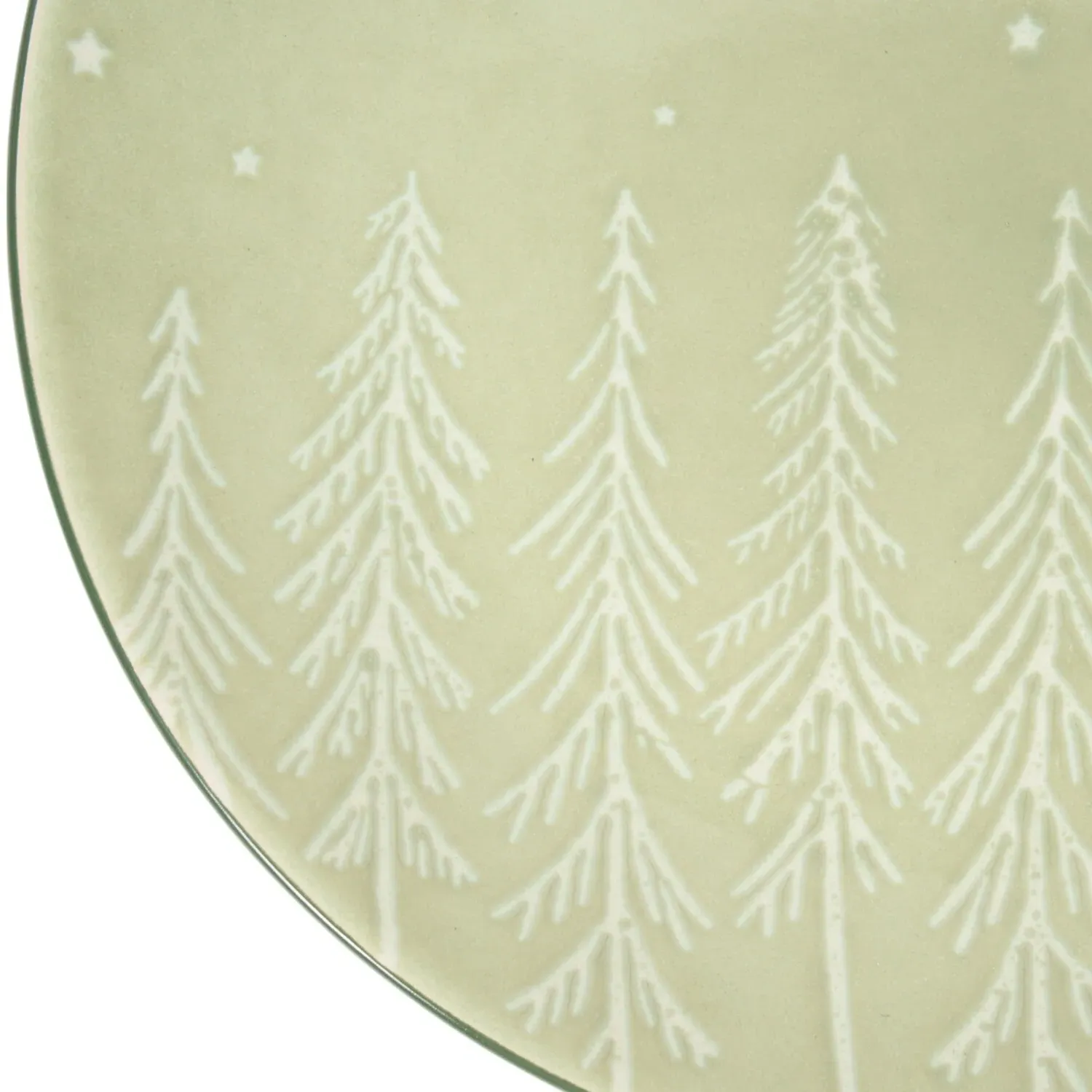 Nordic Tree Dinner Plate - Green, Stoneware