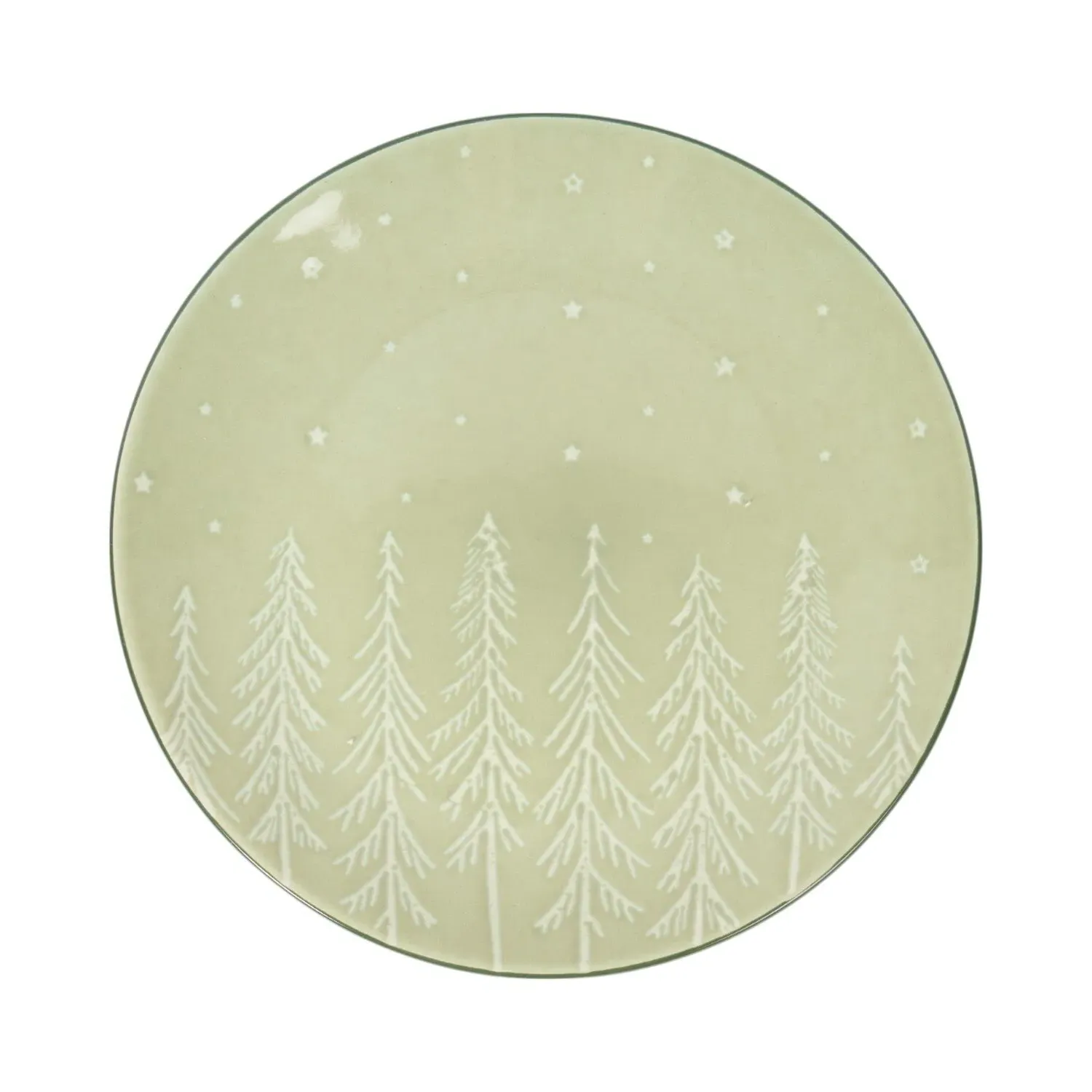 Nordic Tree Dinner Plate - Green, Stoneware