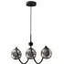 Nova 3 Light Ceiling Fitting - Black, Glass
