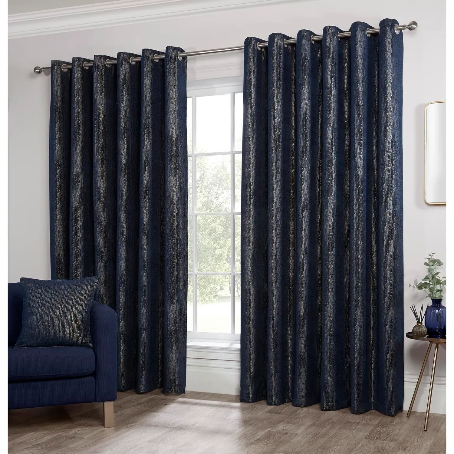 Nova Eyelet Curtain - Navy