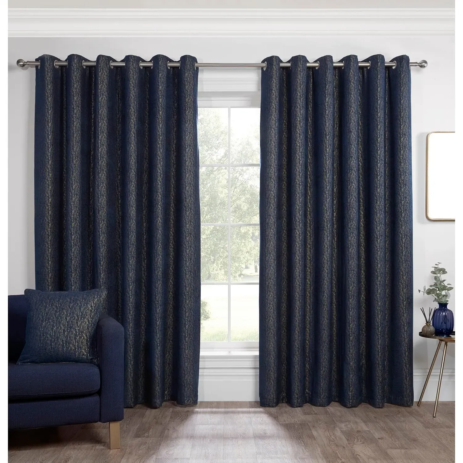 Nova Eyelet Curtain - Navy