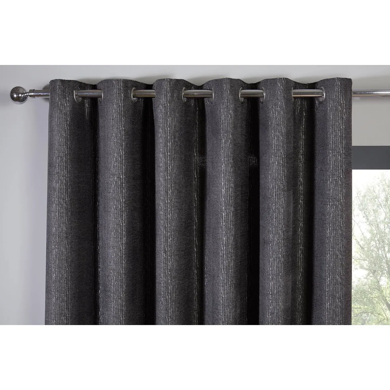 Nova Eyelet Curtains - Charcoal