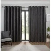 Nova Eyelet Curtains - Charcoal